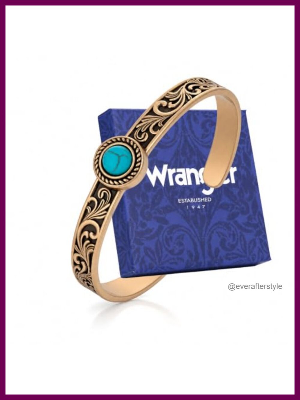 Copper Open Cuff Bracelet Engraved Floral Western Scroll Bangle